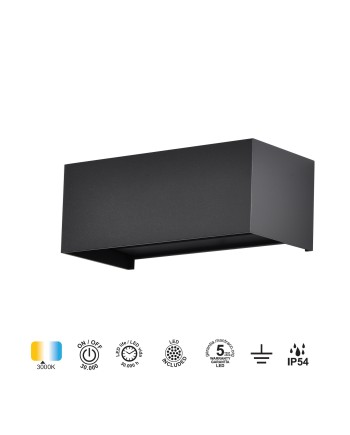 DAVOS * APLIQUE EXTERIOR LED* 4*6W 3000K NEGRO ARENADO